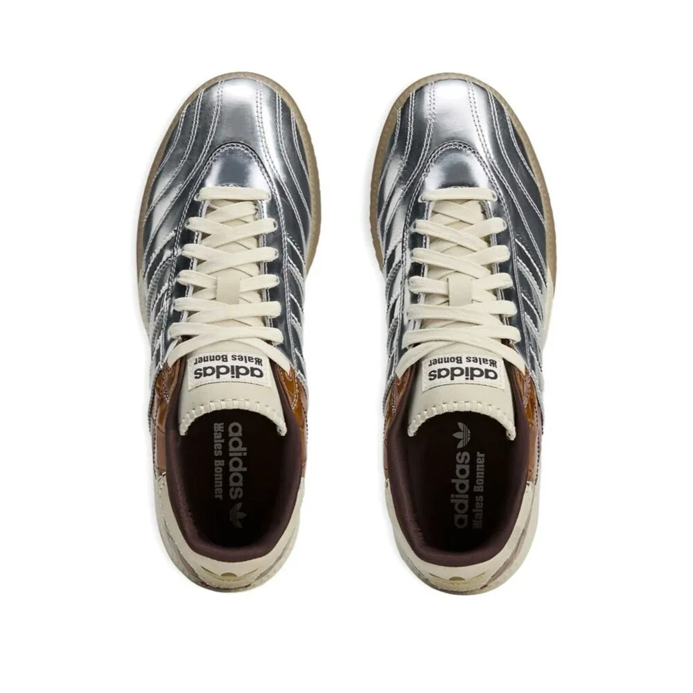 Adidas X Wales Bonner Samba Metallic Leather Sneakers Silver NWT Size 7